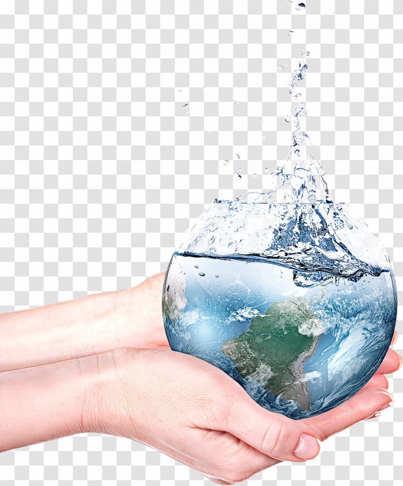 Water Transparent Material World Hand Earth Transparent PNG