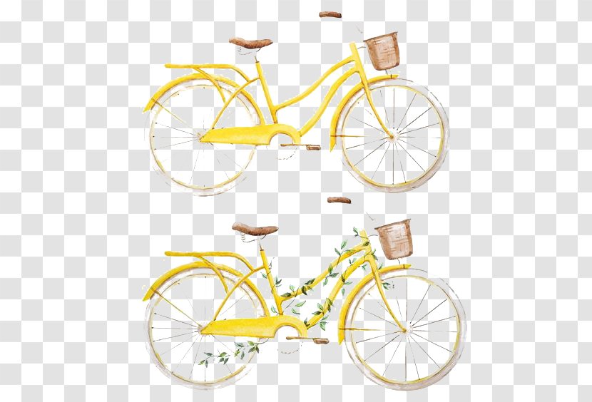 Bicycle Stock Illustration Drawing - Racing - Yellow Bike Transparent PNG