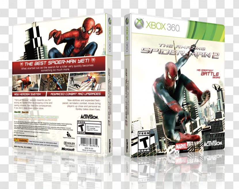 Xbox 360 The Amazing Spider-Man 2 - Spiderman - Design Transparent PNG