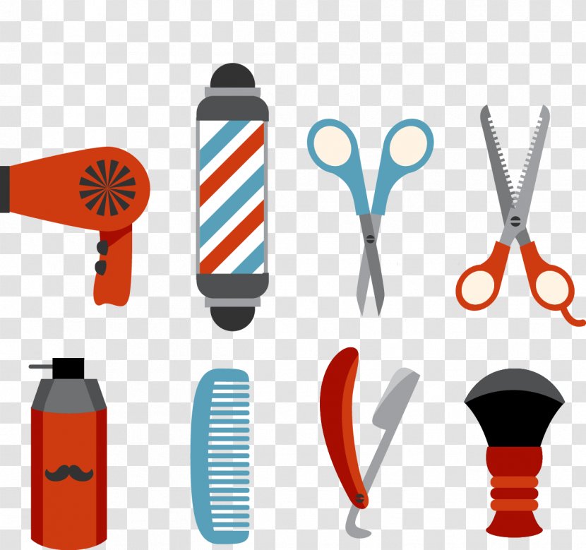 Comb Barbershop Scissors - Hair Care - Vector Painted Hairdressing Supplies Transparent PNG