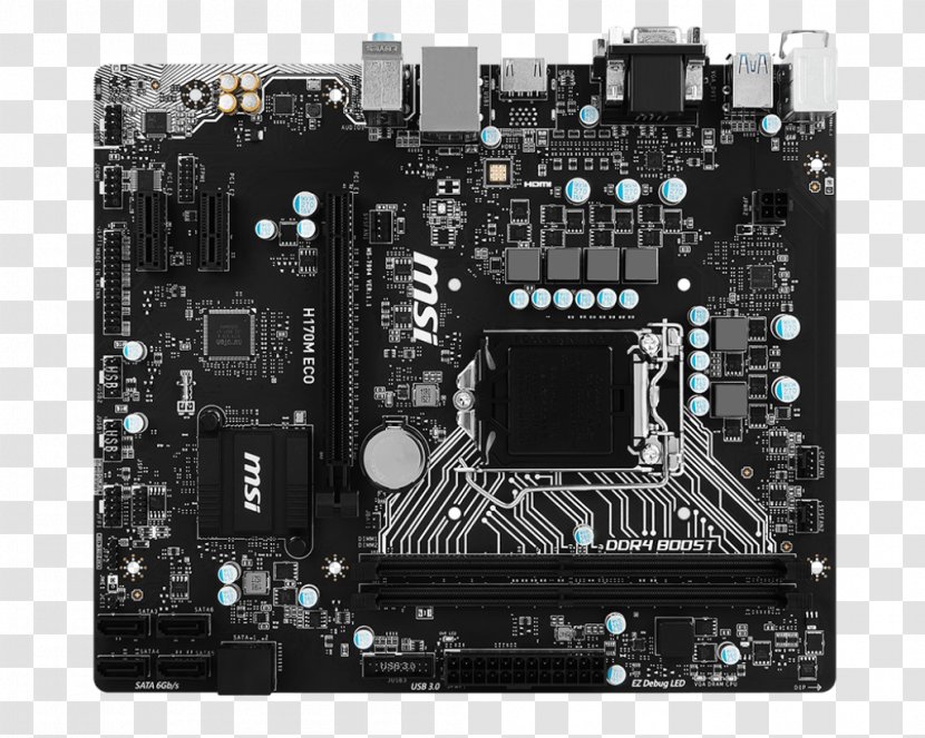 Intel LGA 1151 MicroATX Motherboard MSI H110M ECO - Msi H110m Eco Transparent PNG