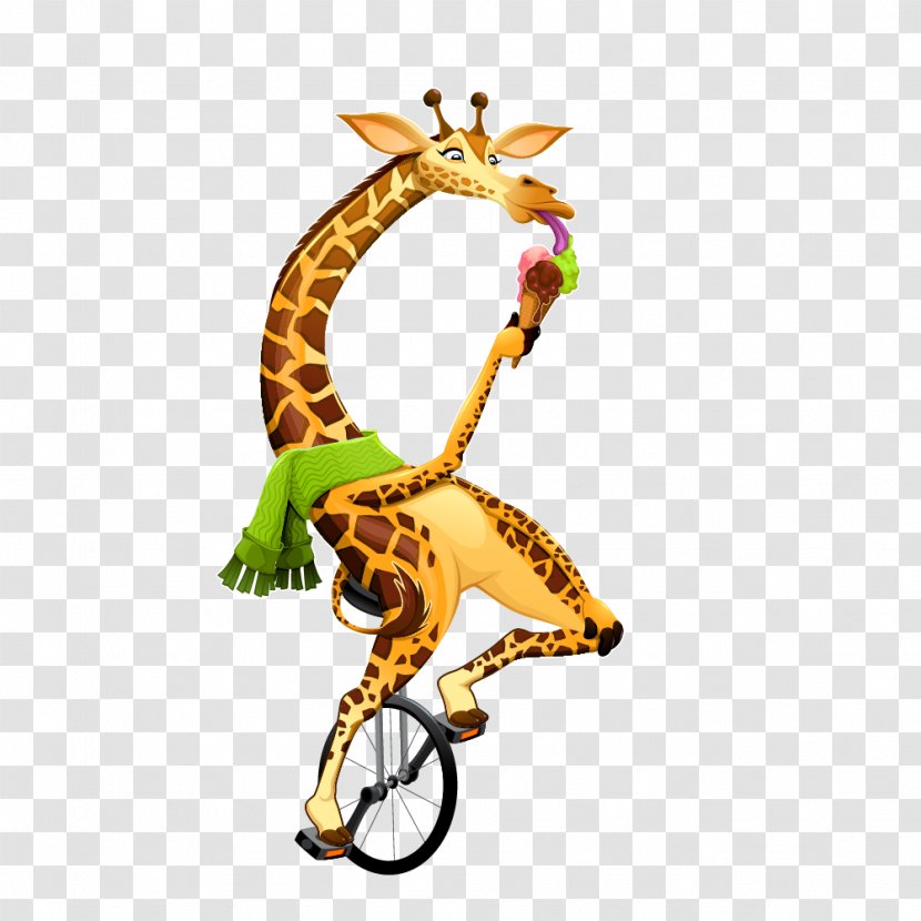 Cartoon Funny Animal Illustration - Vertebrate - Vector Giraffe Creative Juggling Transparent PNG