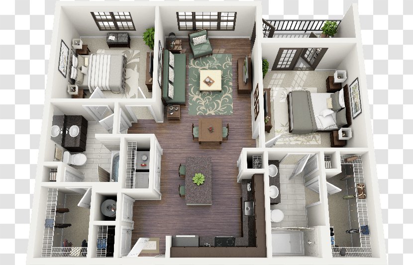 3D Floor Plan House Apartment - Interior Design Services Transparent PNG