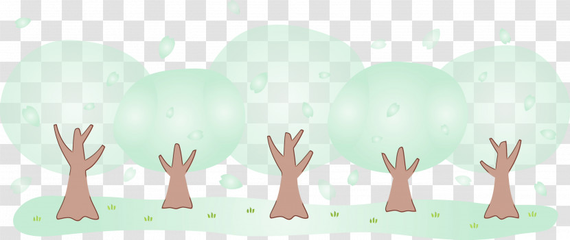 Green Cartoon Grass Tree Hand Transparent PNG