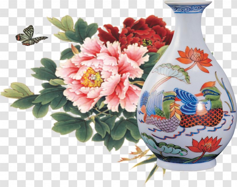 China Flower Painting Paper - Chinese - Vase Transparent PNG