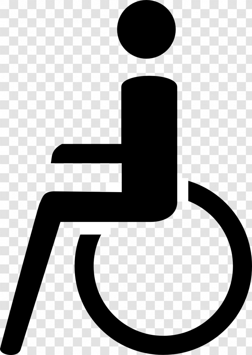 Wheelchair Disability Symbol Clip Art - Black And White Transparent PNG