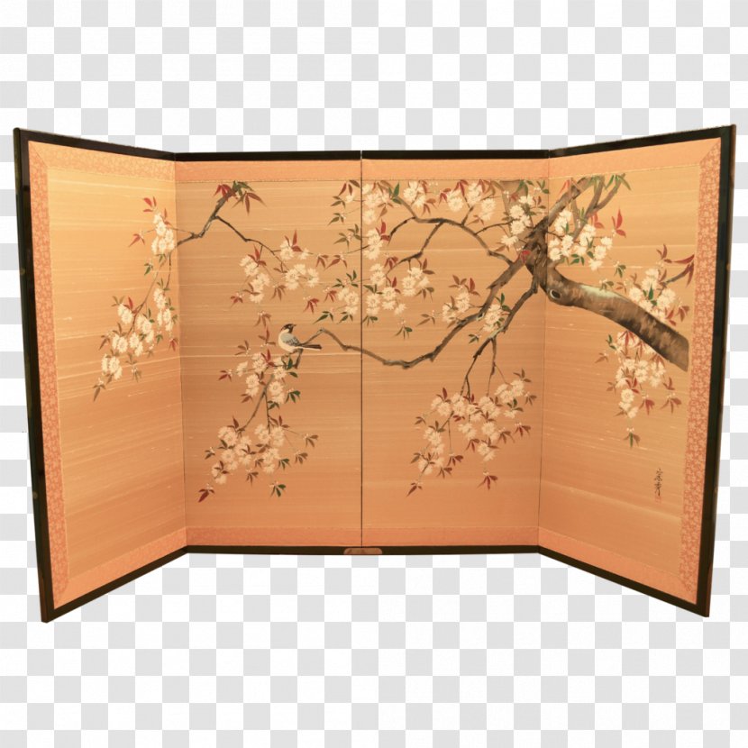 Japan Screen Door Cherry Blossom Silk - Hand Painted Classic Transparent PNG