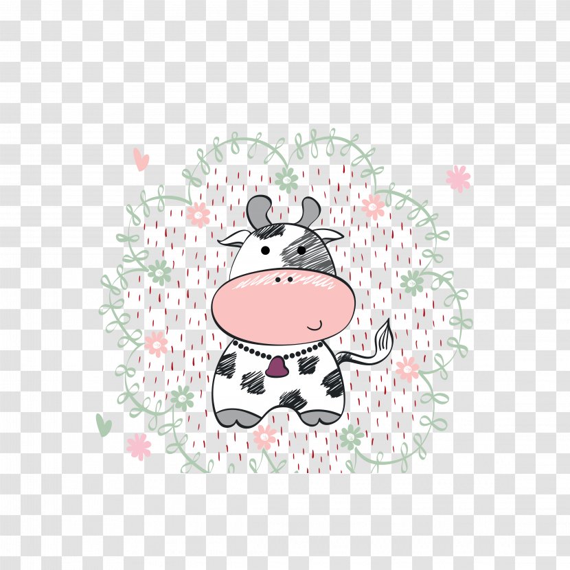 Cattle Calf Little Cow Drawing - Fictional Character - Dairy Transparent PNG