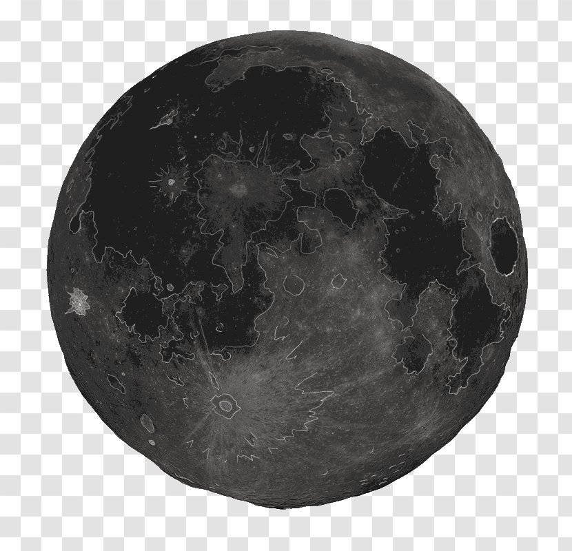 Monochrome Photography Astronomical Object Moon - Lunar Surface Transparent PNG