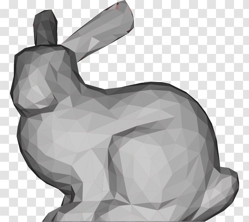 Rabbit Stanford Bunny University Low Poly Hare - Monochrome Transparent PNG