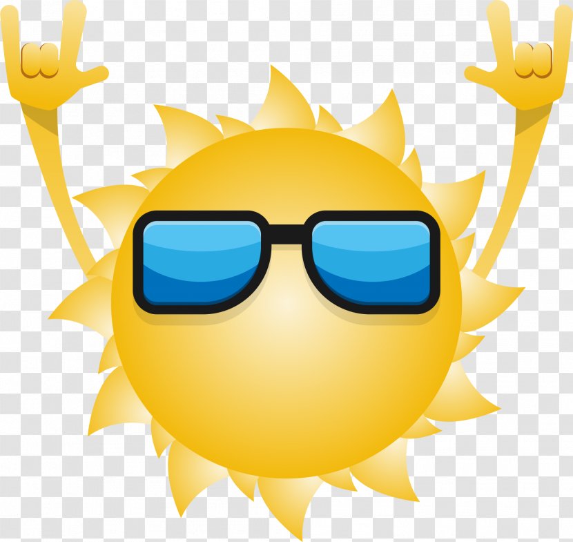 Sunglasses Drawing Clip Art - Vecteur - Vector Cartoon Sun Wearing Father Transparent PNG