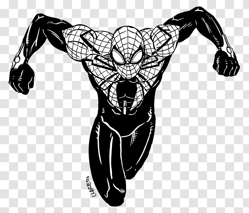 The Superior Spider-Man Drawing Quicksilver Line Art - Silhouette - Spider-man Transparent PNG