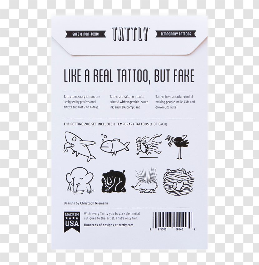 Paper Tattly Tattoo Watercolor Painting Design - Text Transparent PNG