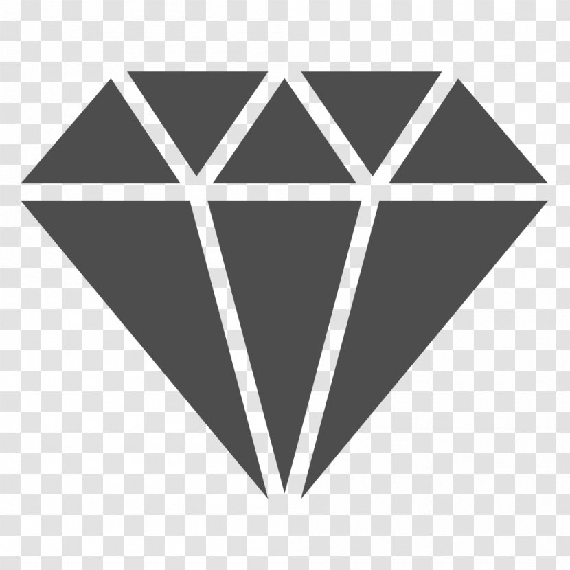 Stencil Drawing Diamond - Black And White - Ruby Transparent PNG