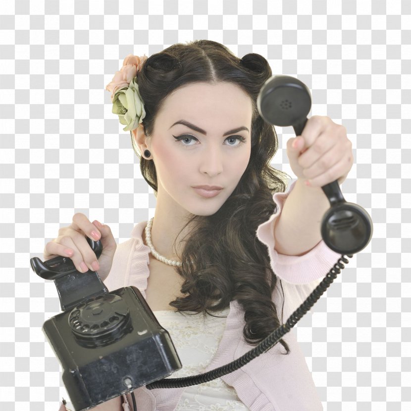 Telephone Woman Microphone Stock Photography - Heart Transparent PNG