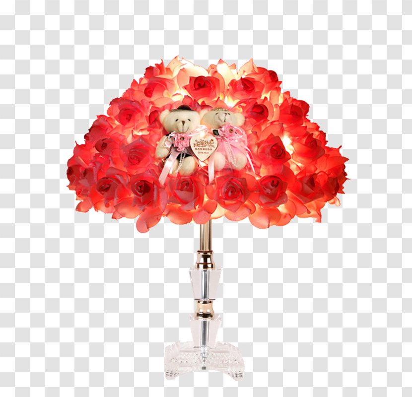 Light Table Wedding Lamp Marriage - Rose Flowers Transparent PNG