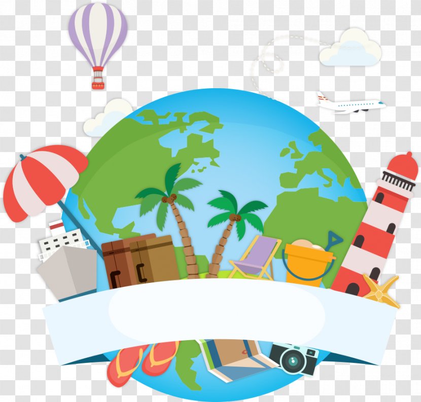 Maldives Travel Tour Guide Vacation - Tourist Attraction - Vector Blue Earth And Balloon Transparent PNG