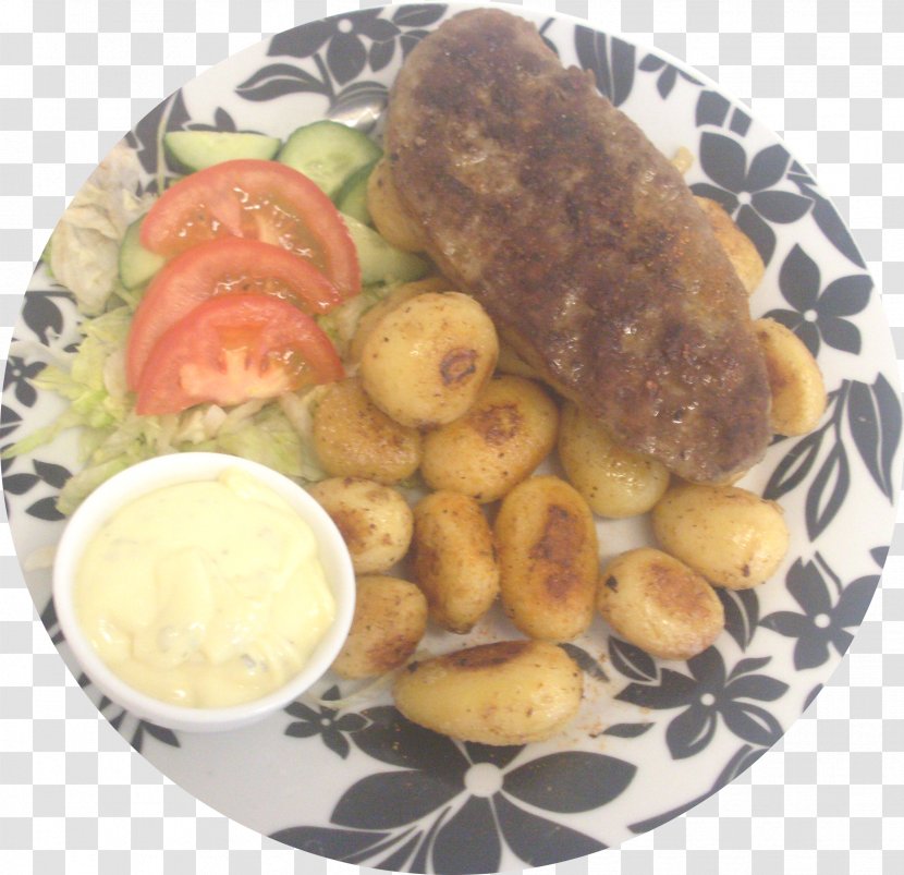 Béarnaise Sauce Salisbury Steak Schnitzel Bacon Full Breakfast - Potato Transparent PNG