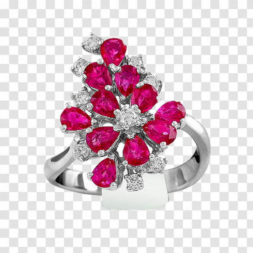 Ring Diamond Jewellery Ruby - Bitxi - Rings Transparent PNG