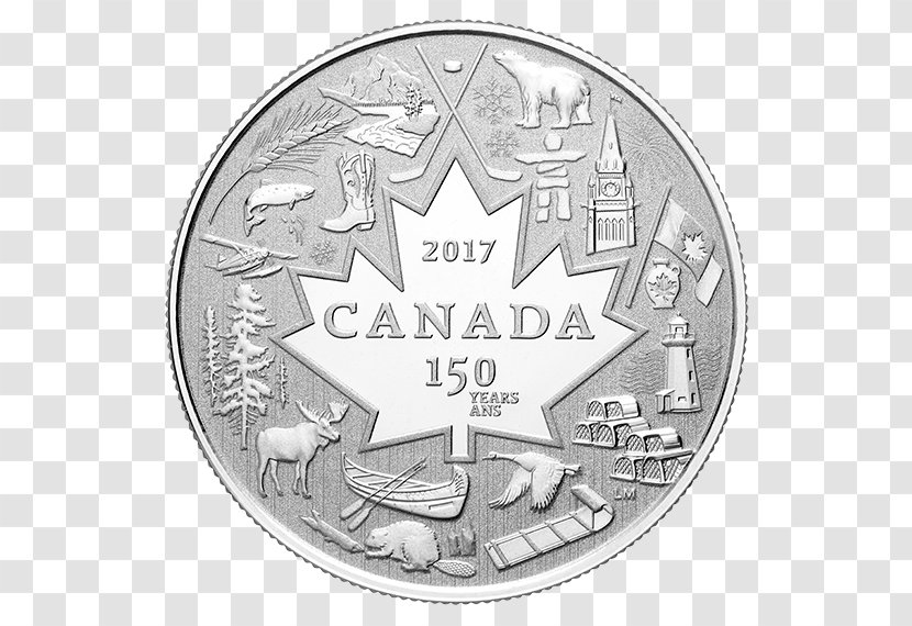 150th Anniversary Of Canada Coin Royal Canadian Mint Dollar - History Transparent PNG