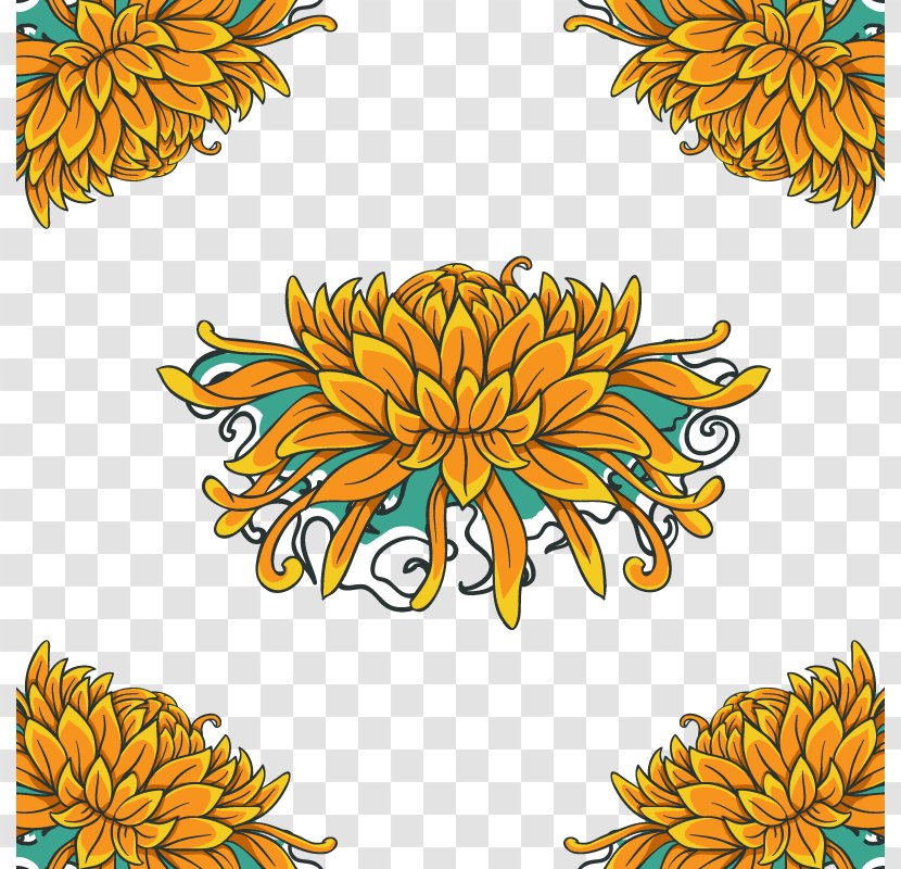 Visual Arts Floral Design Chrysanthemum Brush Illustration - Plant - Vector Transparent PNG