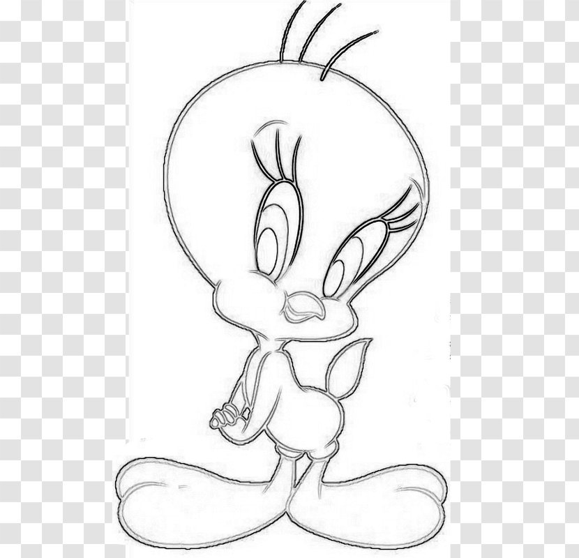 Hare Line Art Cartoon Sketch - Silhouette - I Tawt Taw A Puddy Tat Transparent PNG