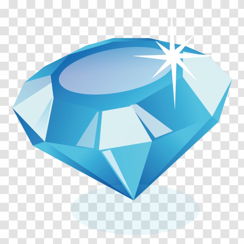 Blue Diamond - Aqua - Shiny Material Transparent PNG