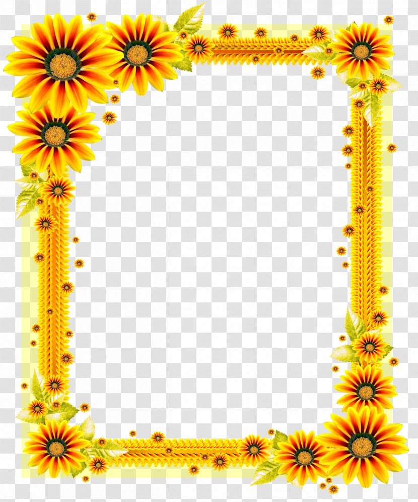 Floral Design Sunflower Cut Flowers Picture Frames - Daisy Family Transparent PNG