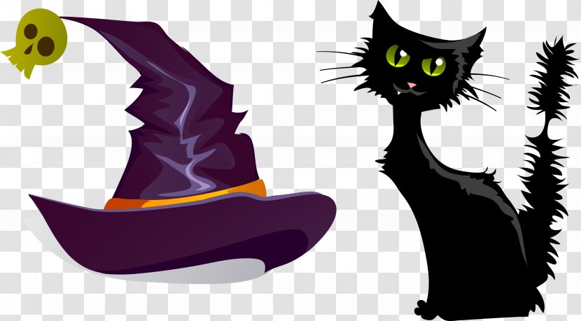 Halloween Free Content Clip Art - Cat Like Mammal - Vector Material Witch Accessories Transparent PNG