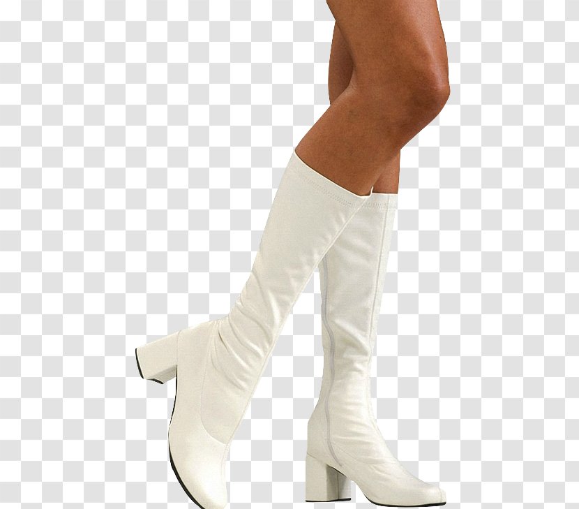 1960s Go-go Boot Knee-high Fashion - Carved Leather Shoes Transparent PNG