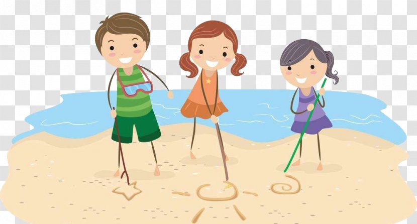 Drawing Photography Illustration - Vacation - Cartoon Style Seaside Child Pattern Transparent PNG