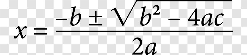 Quadratic Equation Formula Function - Black - Cliparts Transparent PNG