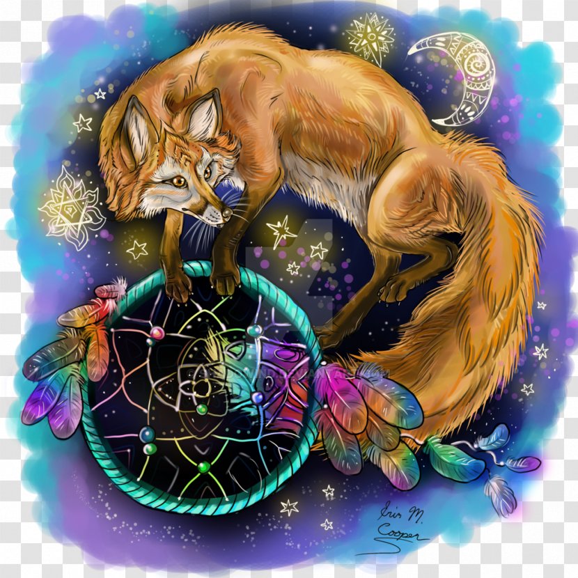 Art Dreamcatcher Drawing Fox Animal - Work Of Transparent PNG