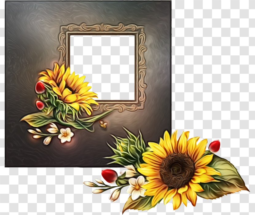 Watercolor Flowers Frame - Flower - Floristry Still Life Transparent PNG