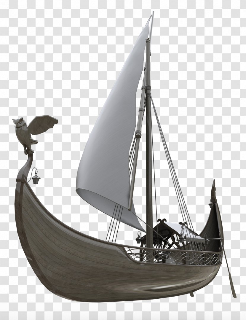 Sail Viking Ships Sloop DeviantArt Cat-ketch - Half Moon Ship Transparent PNG