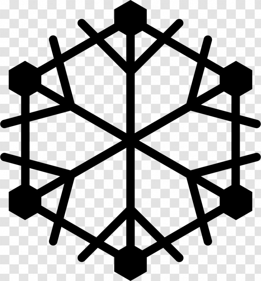 Snowflake Winter - Black And White - Snowflakes Transparent PNG