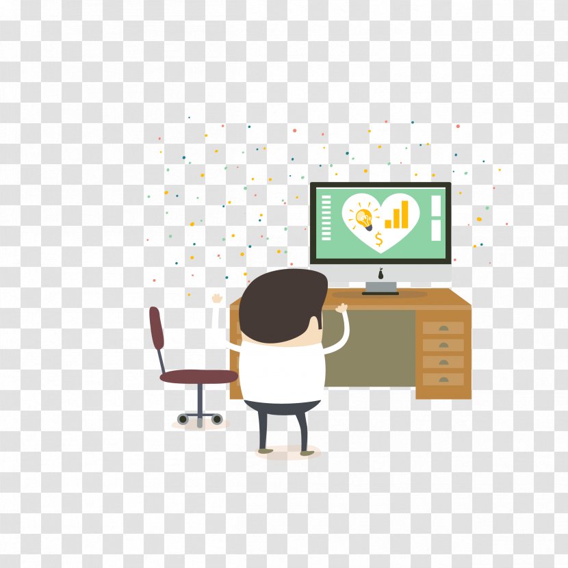 Business Illustration - Technology - Vector Color Watching TV Boy Transparent PNG