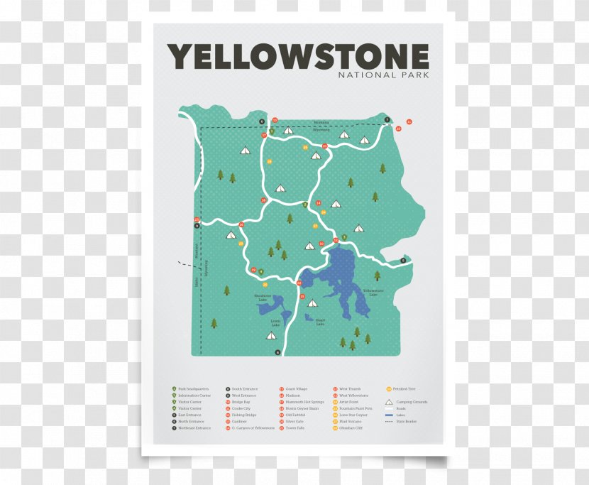Kings Canyon National Park Sequoia Yellowstone Caldera - Trail Map Transparent PNG