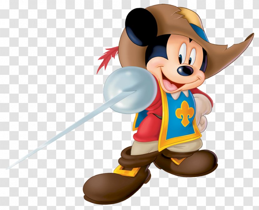 Mickey Mouse The Three Musketeers Donald Duck Goofy Porthos - Figurine - Beanstalk Clipart Transparent PNG
