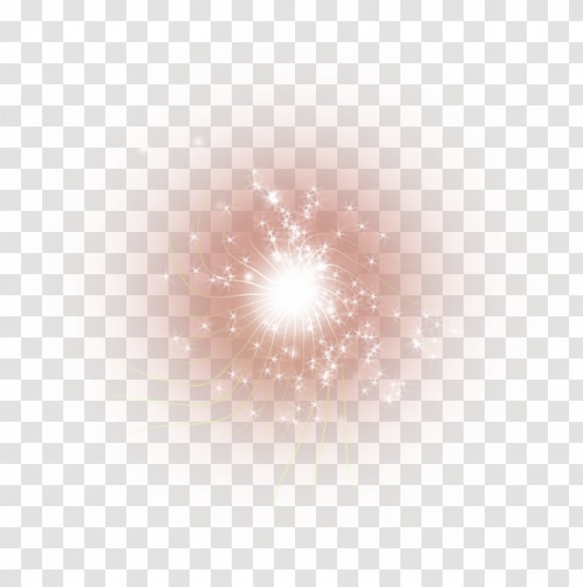 Light Watercolor Painting - Computer - Pink Curve Starlight Fireworks Effect Elements Transparent PNG