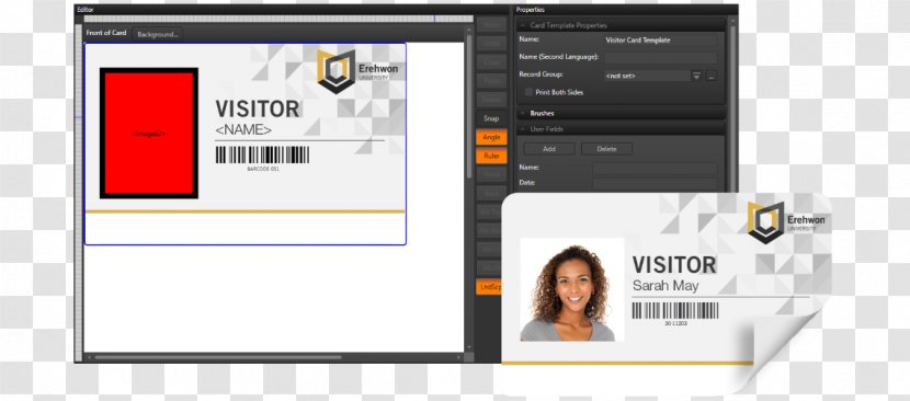 Visitor Management Template Name Tag Computer Software Identity Document - Label - Visitors Card Transparent PNG