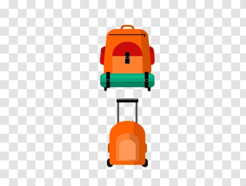 Backpacking Hiking Travel Baggage - Backpack - Simple Orange Cartoon Plane Luggage Transparent PNG