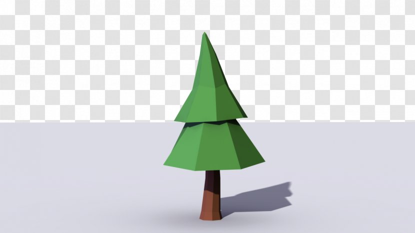 Christmas Tree Pine Conifer Cone Low Poly - Polygon Mesh Transparent PNG