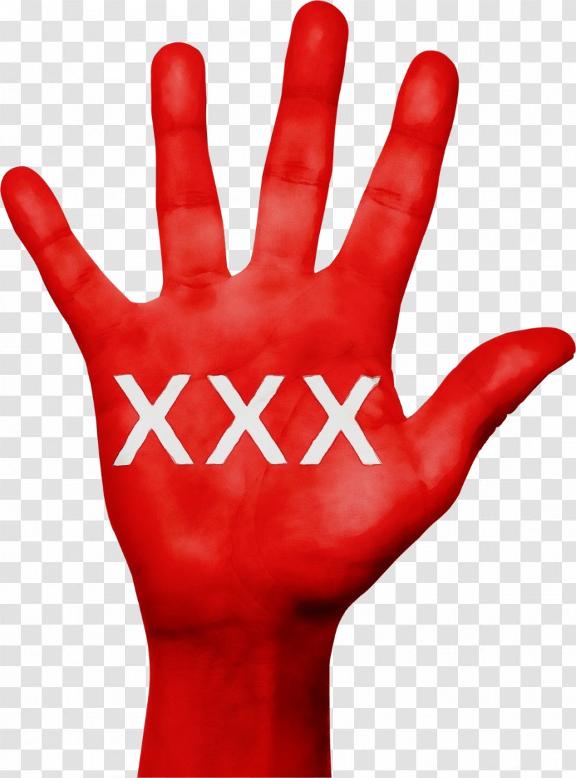 Red Finger Hand Gesture Thumb - Sign - Symbol Transparent PNG