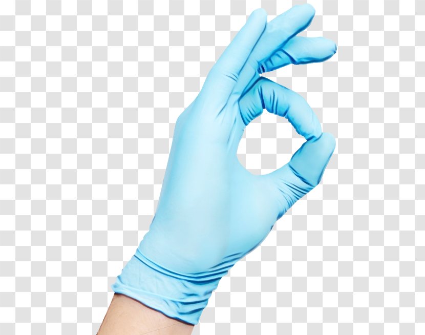 Glove Hand Medical Blue Personal Protective Equipment - Safety Transparent PNG