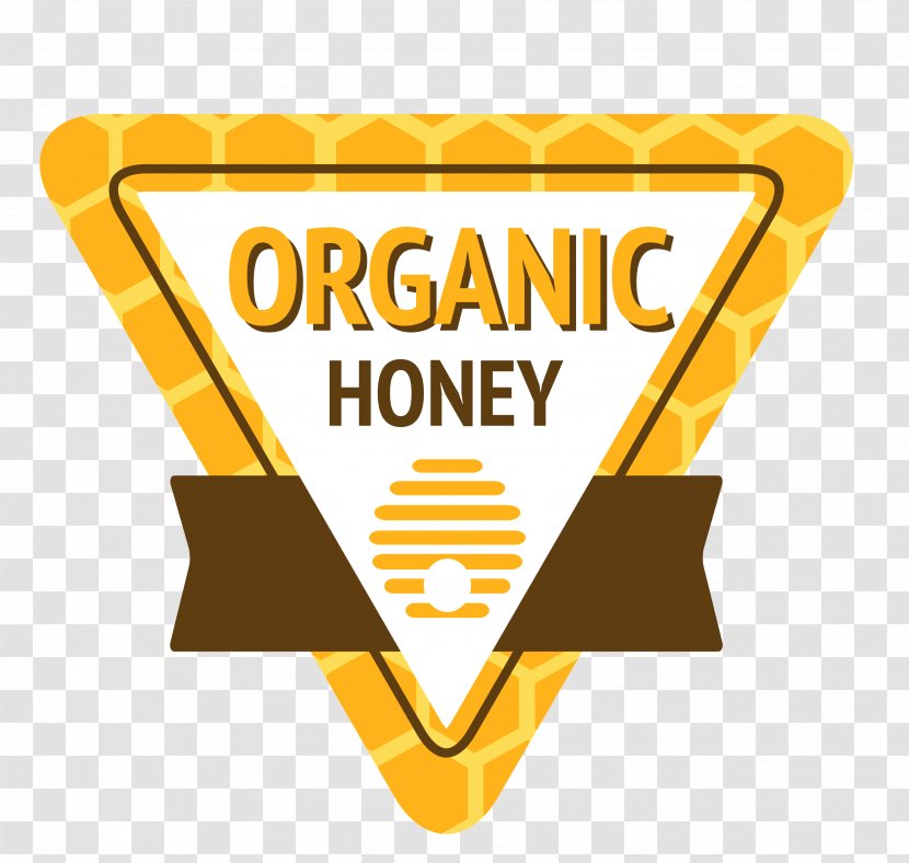 Honey Bee Label Logo - Triangle Transparent PNG
