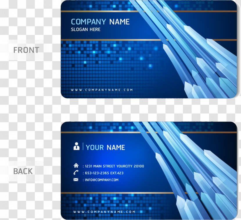 Business Card Photography Clip Art - Royaltyfree - Vector Perspective Blue Cards Transparent PNG