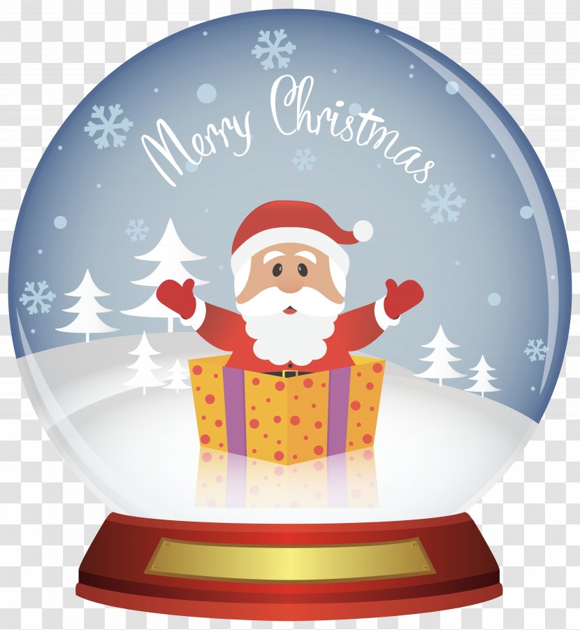 Snow Globe Christmas Santa Claus Clip Art - Illustration - Snowglobe Clipart Image Transparent PNG