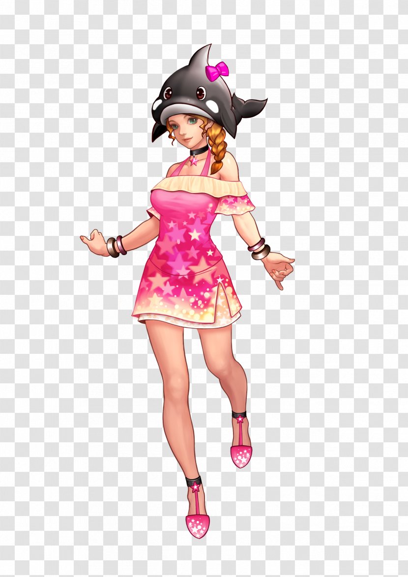Costume Cartoon Barbie Pink M - Watercolor Transparent PNG