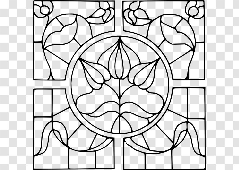 Window Coloring Book Stained Glass Adult - Jungle - Public Domain Vector Images Transparent PNG